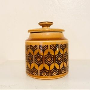 Vintage 70s Glazed Pottery Honey Pot
